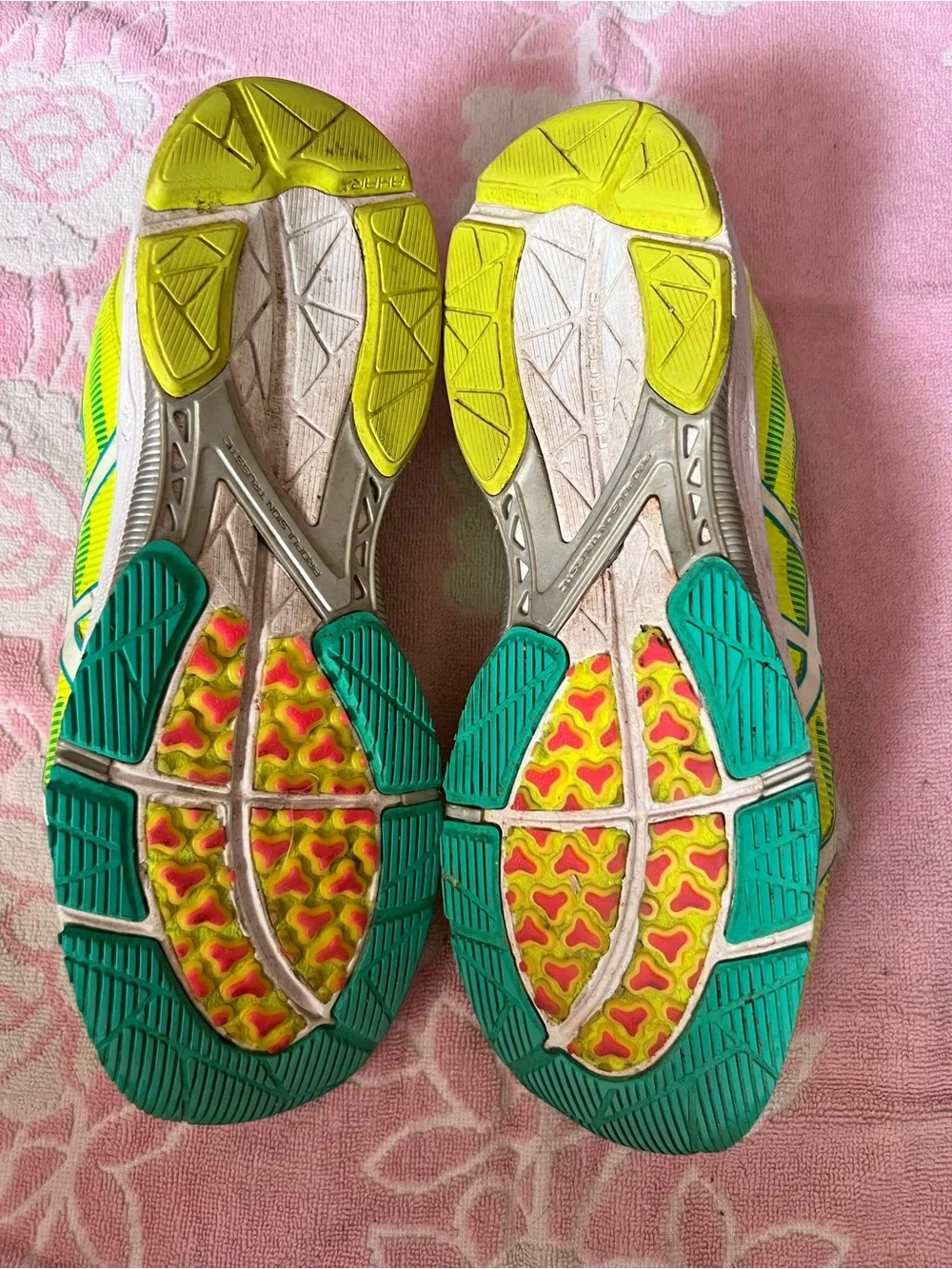 Asics Women’s Neon Yellow & Teal Athletic Running Shoes